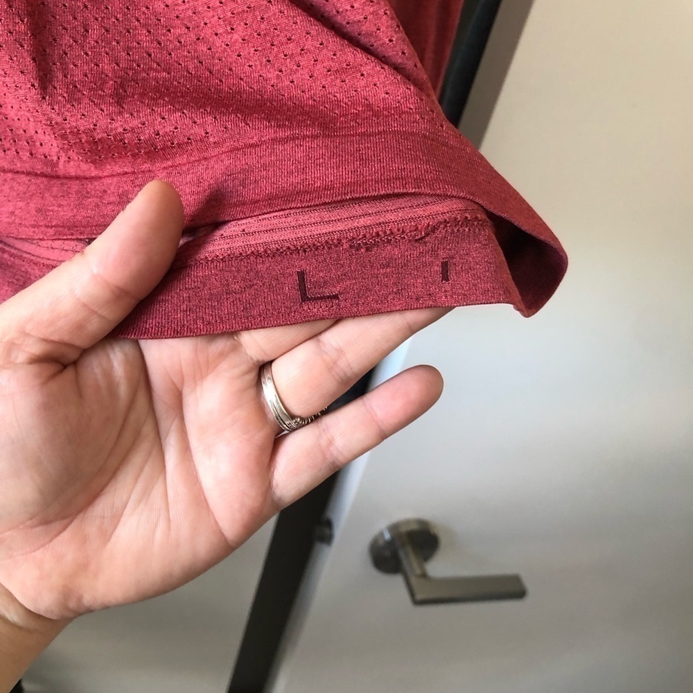 Lululemon MENS LARGE METAL VENT TECH LONG SLEEVE SHIRT TOP RED - Picture 9 of 10